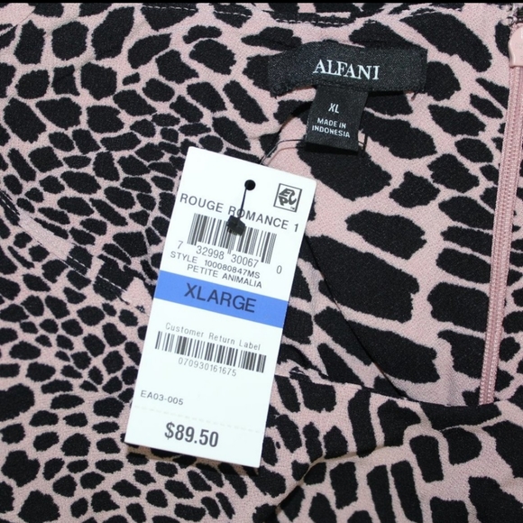 Alfani Faux Wrap Leopard Print Dress - XL - Picture 9 of 9